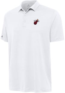 Antigua Miami Heat Mens White Alternate Reprocess Recycled Short Sleeve Polo