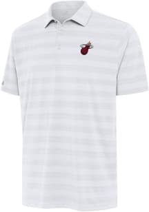 Antigua Miami Heat Mens White Alternate Tunnel Short Sleeve Polo