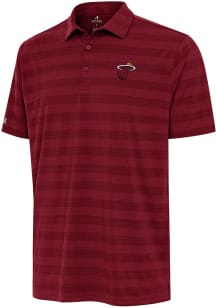 Antigua Miami Heat Mens Cardinal Alternate Tunnel Short Sleeve Polo