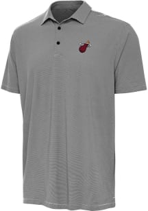 Antigua Miami Heat Mens Black Alternate Twine Short Sleeve Polo