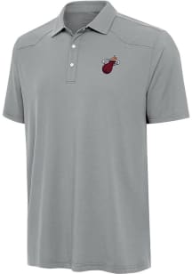 Antigua Miami Heat Mens Grey Alternate Western Short Sleeve Polo