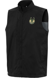 Antigua Milwaukee Bucks Mens Black Brisk Sleeveless Jacket