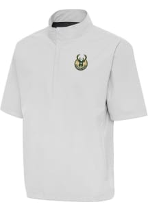 Antigua Milwaukee Bucks Mens Grey Brisk Short Sleeve Jacket