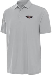 Antigua New Orleans Pelicans Mens Grey Era Short Sleeve Polo