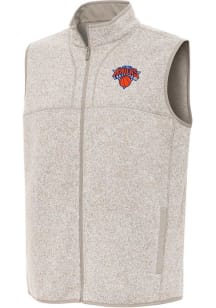 Antigua New York Knicks Mens Oatmeal Fortune Sleeveless Jacket