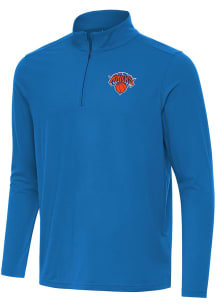 Antigua New York Knicks Mens Blue Intent Long Sleeve Qtr Zip Pullover