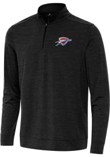Antigua Oklahoma City Thunder Mens Black Alternate Bright Long Sleeve Qtr Zip Pullover