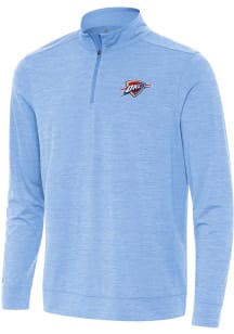 Antigua Oklahoma City Thunder Mens Light Blue Alternate Bright Long Sleeve Qtr Zip Pullover