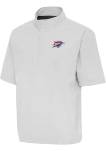 Antigua Oklahoma City Thunder Mens Grey Alternate Brisk Short Sleeve Jacket