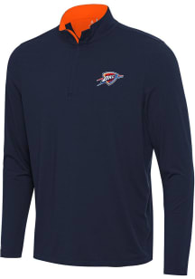 Antigua Oklahoma City Thunder Mens Navy Blue Alternate Content Long Sleeve Qtr Zip Pullover