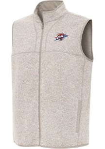 Antigua Oklahoma City Thunder Mens Oatmeal Alternate Fortune Sleeveless Jacket