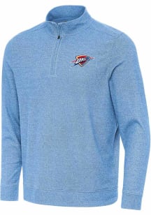 Antigua Oklahoma City Thunder Mens Light Blue Alternate Subtle Long Sleeve Qtr Zip Pullover