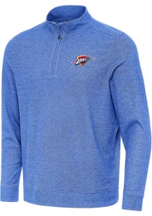 Antigua Oklahoma City Thunder Mens Blue Alternate Subtle Long Sleeve Qtr Zip Pullover