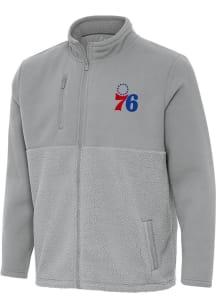Antigua Philadelphia 76ers Mens Grey Daily Fused Medium Weight Jacket