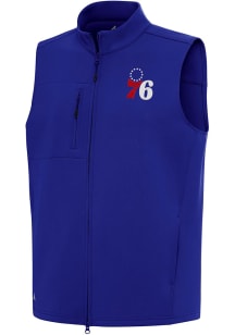 Antigua Philadelphia 76ers Mens Blue Demand Sleeveless Jacket