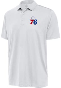 Antigua Philadelphia 76ers Mens White Ellipse Short Sleeve Polo