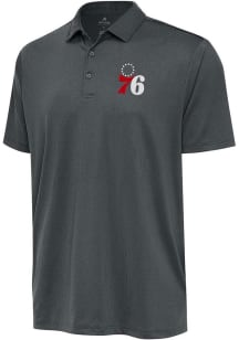 Antigua Philadelphia 76ers Mens Grey Ellipse Short Sleeve Polo