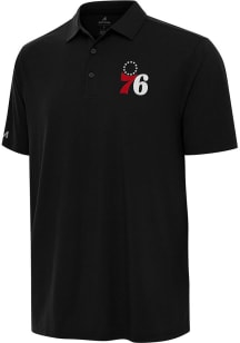 Antigua Philadelphia 76ers Mens Black Era Short Sleeve Polo