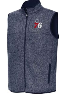Antigua Philadelphia 76ers Mens Navy Blue Fortune Sleeveless Jacket