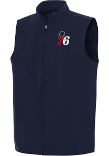 Antigua Philadelphia 76ers Mens Navy Blue Regard Sleeveless Jacket