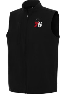 Antigua Philadelphia 76ers Mens Black Regard Sleeveless Jacket
