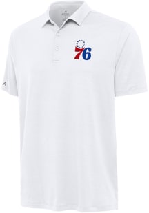 Antigua Philadelphia 76ers Mens White Reprocess Recycled Short Sleeve Polo