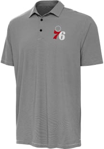 Antigua Philadelphia 76ers Mens Black Twine Short Sleeve Polo