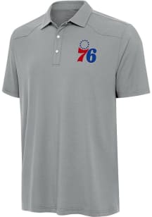 Antigua Philadelphia 76ers Mens Grey Western Short Sleeve Polo
