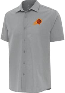 Antigua Phoenix Suns Mens Grey Activate Short Sleeve Dress Shirt