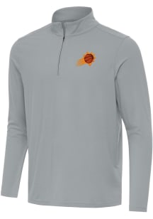 Antigua Phoenix Suns Mens Grey Intent Long Sleeve Qtr Zip Pullover