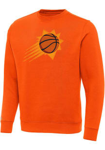Antigua Phoenix Suns Mens Orange Full Front Victory Long Sleeve Crew Sweatshirt