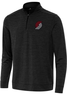 Antigua Portland Trail Blazers Mens Black Bright Long Sleeve Qtr Zip Pullover