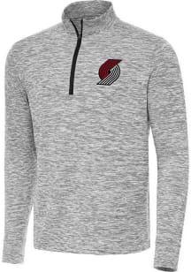 Antigua Portland Trail Blazers Mens Black Cause Long Sleeve Qtr Zip Pullover