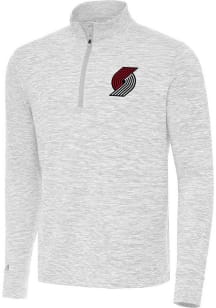 Antigua Portland Trail Blazers Mens Anthracite Cause Long Sleeve Qtr Zip Pullover