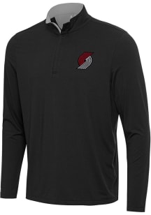 Antigua Portland Trail Blazers Mens Black Content Long Sleeve Qtr Zip Pullover