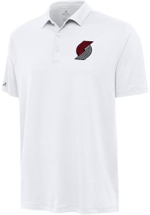 Antigua Portland Trail Blazers Mens White Reprocess Recycled Short Sleeve Polo