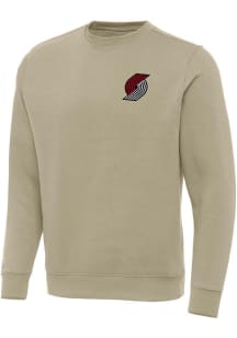 Antigua Portland Trail Blazers Mens Khaki Victory Long Sleeve Crew Sweatshirt