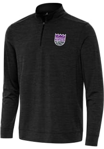 Antigua Sacramento Kings Mens Black Bright Long Sleeve Qtr Zip Pullover