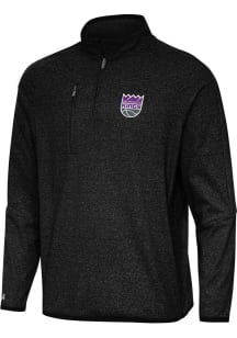 Antigua Sacramento Kings Mens Black Certain Long Sleeve Qtr Zip Pullover