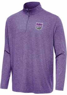 Antigua Sacramento Kings Mens Purple Hunk Long Sleeve Qtr Zip Pullover