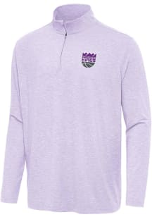 Antigua Sacramento Kings Mens Lavender Hunk Long Sleeve Qtr Zip Pullover