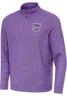 Antigua Sacramento Kings Mens Purple Subtle Long Sleeve Qtr Zip Pullover