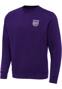 Antigua Sacramento Kings Mens Purple Victory Long Sleeve Crew Sweatshirt