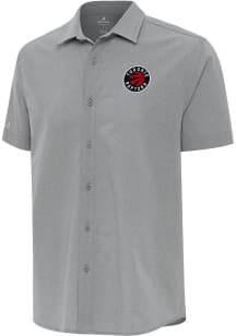 Antigua Toronto Raptors Mens Grey Activate Short Sleeve Dress Shirt