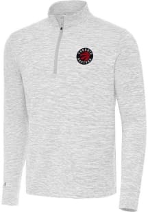 Antigua Toronto Raptors Mens Grey Cause Long Sleeve Qtr Zip Pullover
