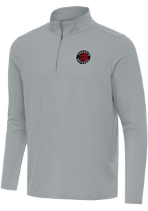 Antigua Toronto Raptors Mens Grey Intent Long Sleeve Qtr Zip Pullover