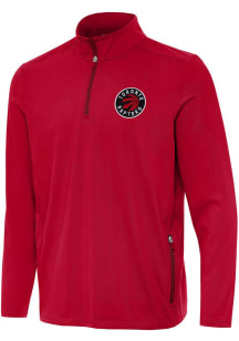 Antigua Toronto Raptors Mens Red Perilous Long Sleeve Qtr Zip Pullover
