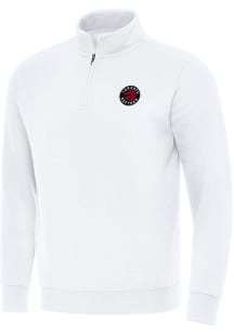 Antigua Toronto Raptors Mens White Victory Long Sleeve Qtr Zip Pullover