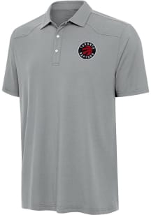 Antigua Toronto Raptors Mens Grey Western Short Sleeve Polo