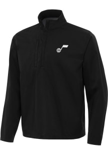 Antigua Utah Jazz Mens Black Brisk Long Sleeve Qtr Zip Pullover